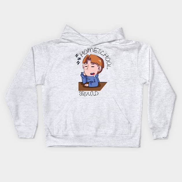 Sleepy Homeschool Squad Kids Hoodie by casualism